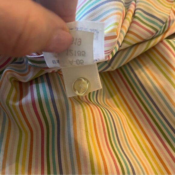 Lands’ End Rainbow Striped Button-down Blouse 14 - Picture 8 of 8